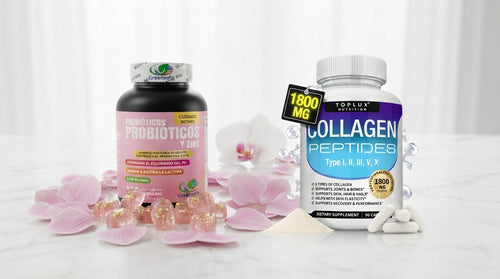 Kit Probióticozinc Cuidado Intimo + Colágeno Peptides sin azúcar añadida.