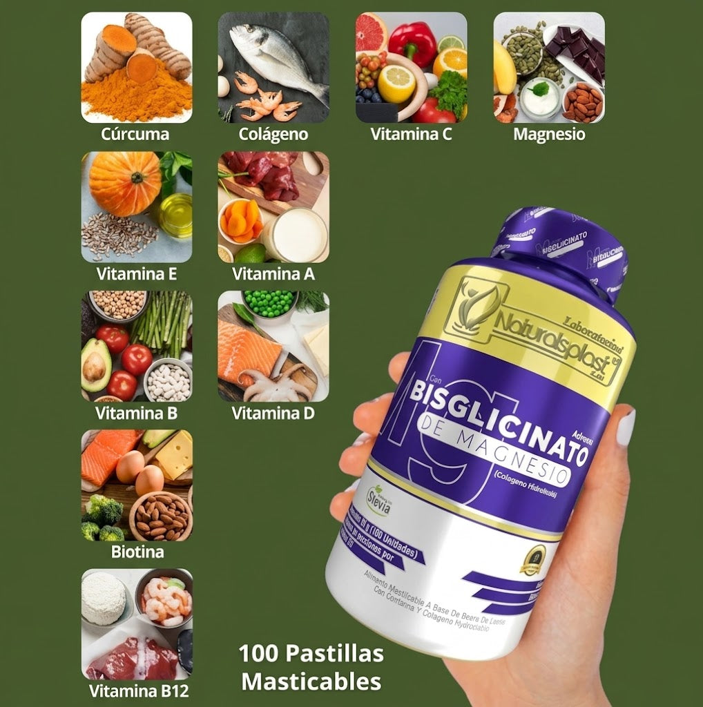 Bisglicinato De Magnesio 100 Pack x 3
