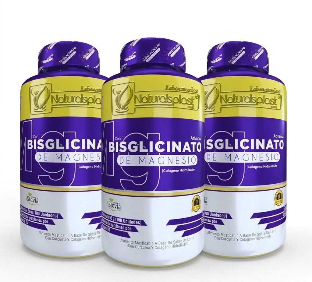 Bisglicinato De Magnesio 100 Pack x 3