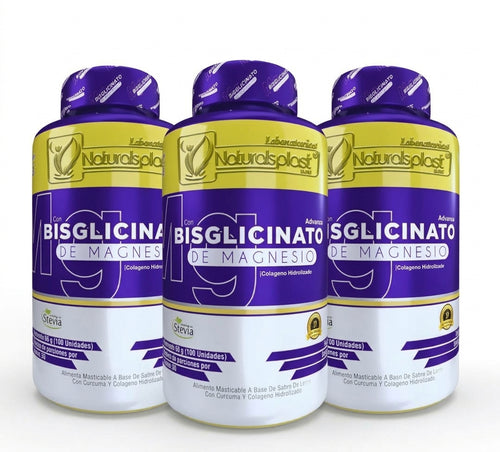 Bisglicinato De Magnesio 100 Pack x 3