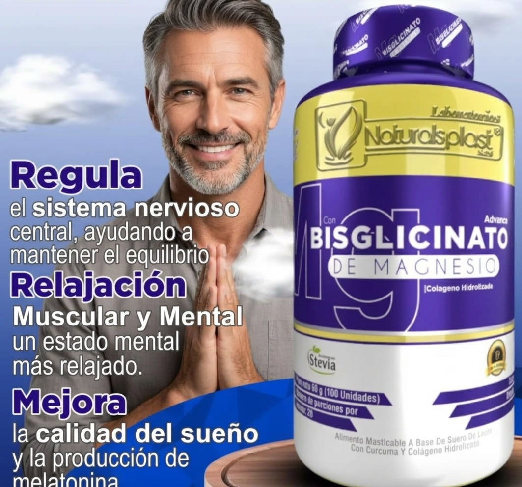 Bisglicinato De Magnesio 100 Pack x 3